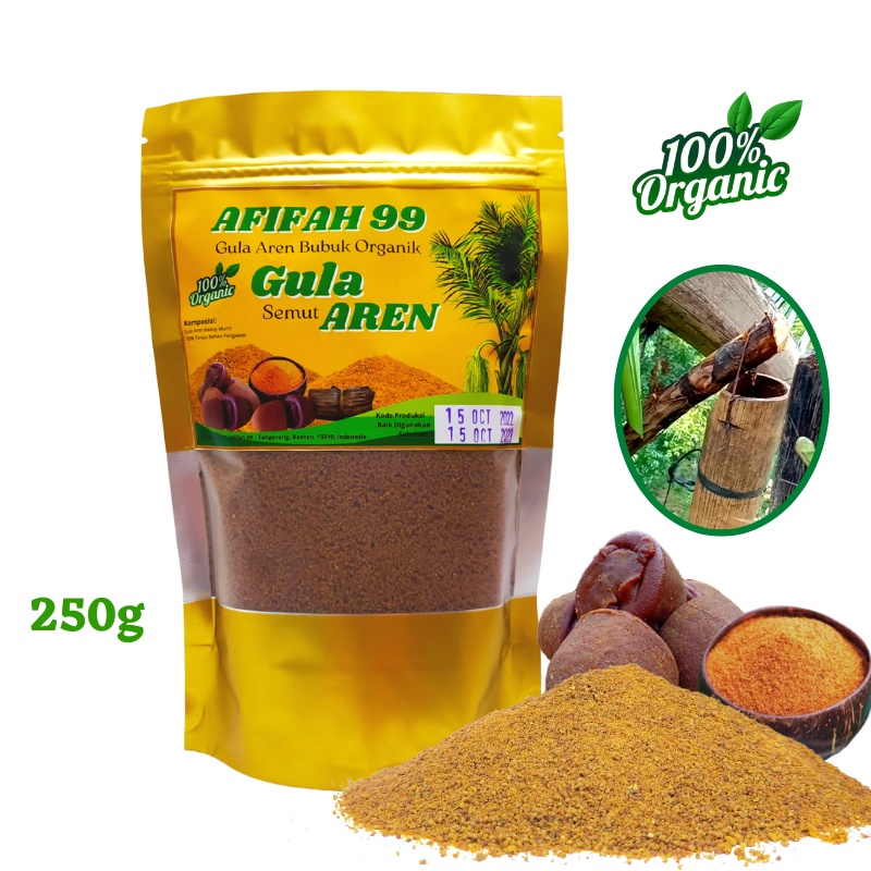 

Gula Semut Aren - Gula Aren Bubuk Afifah 99 250gr - Gula Semut Organik