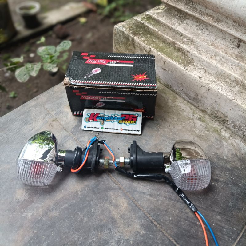 Jual Lampu Sein Reteng Ninja Krom Set Sepasang Kanan Kiri Merk Igawa