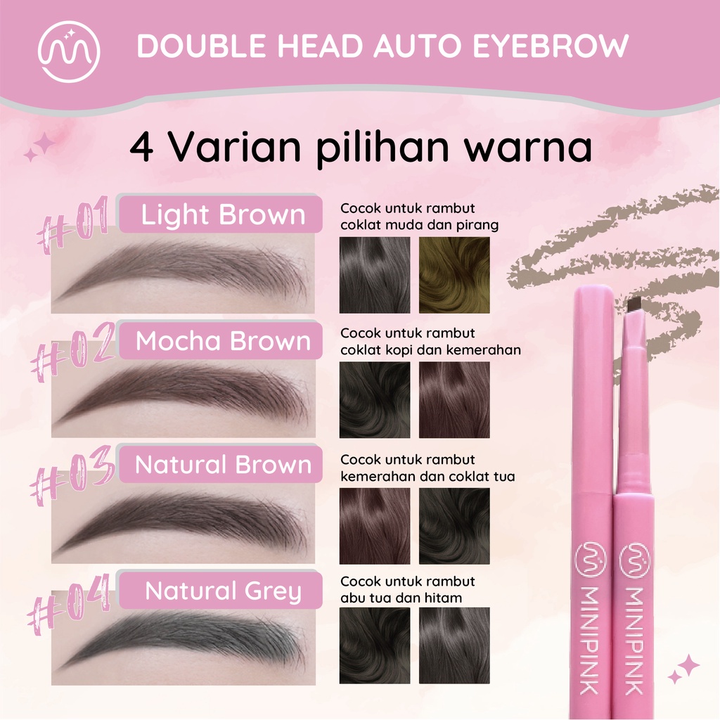 Minipink Automatic Eyebrow Pencil Tahan Air Pigmen Pensil Alis MP008