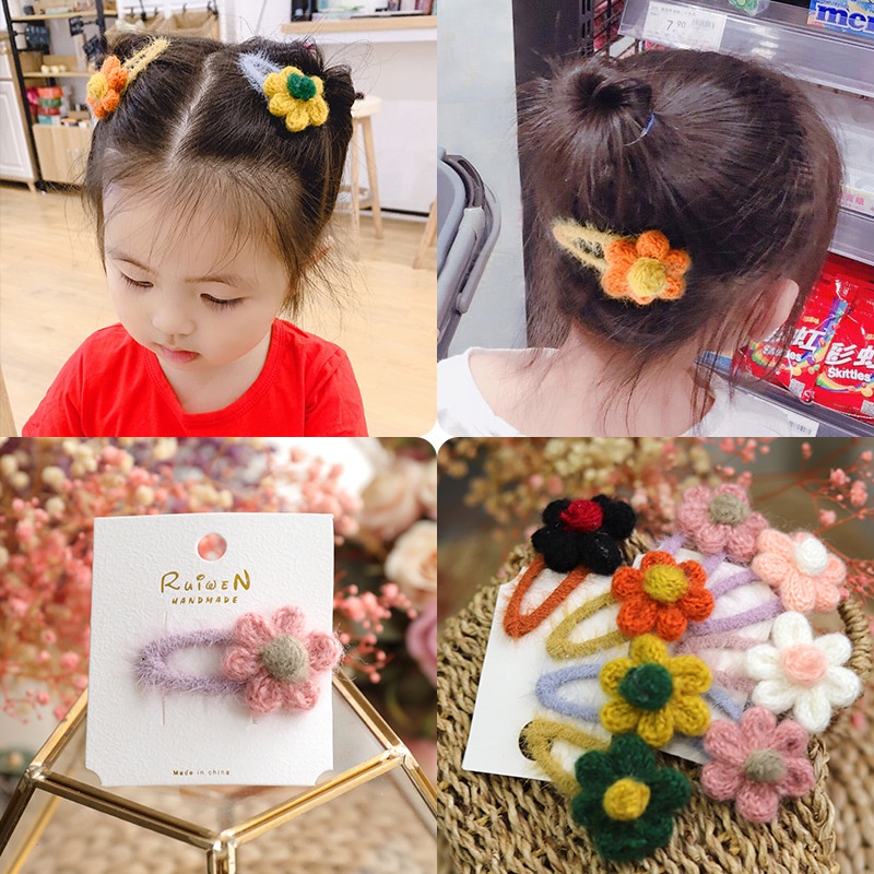 Caliloops Jepit Rambut Anak Motif Bunga Simple Cantik Lucu Chunhua