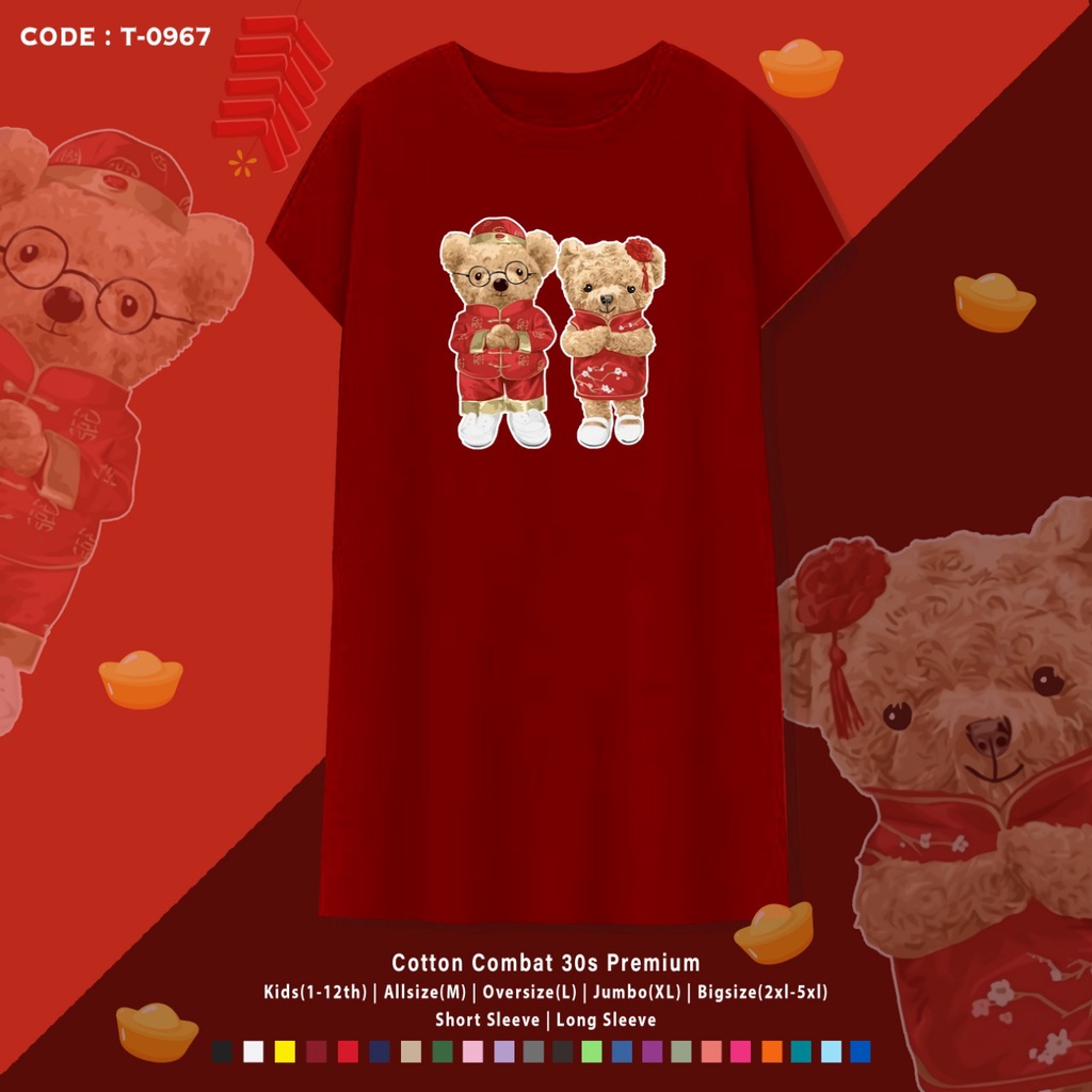 Dress Bear Boy and Girl Khionghi / Dress Santai Imlek / Dress Dewasa