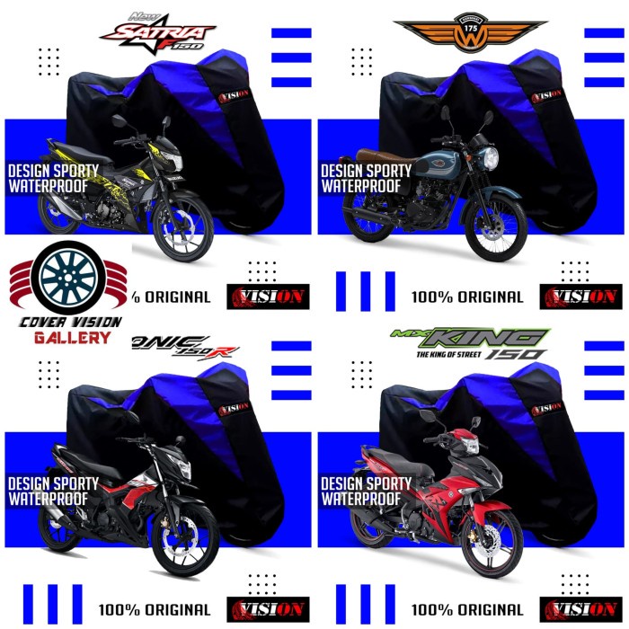 COVER MOTOR BEBEK SUPRA SONIC SATRIA JUPITER MX SARUNG BODY VISION