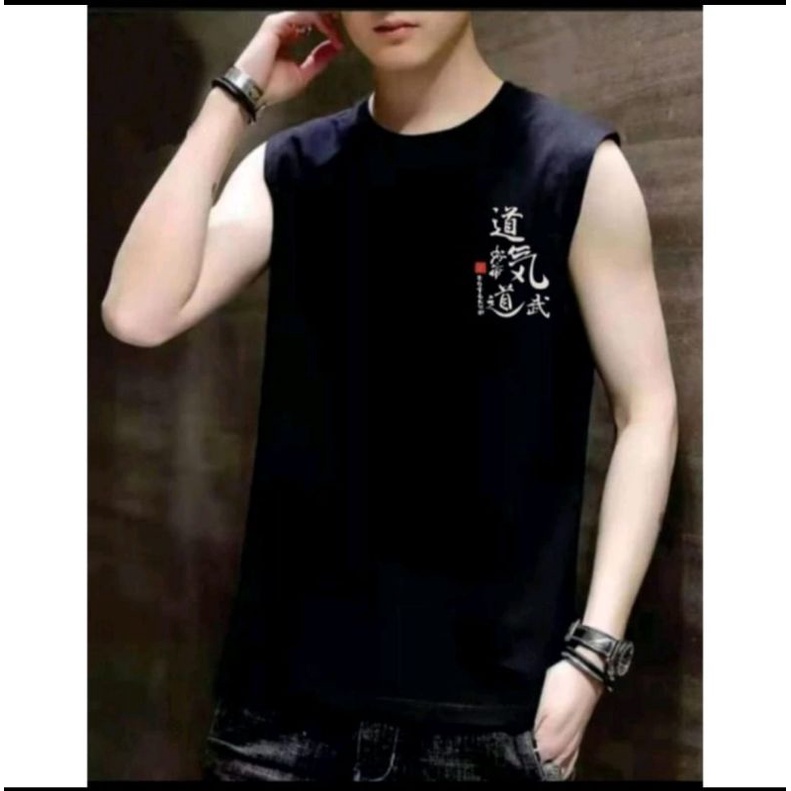 CUNYIE fashion99 kaos singlet tulisan Korea kaos santai tanpa lengan tentop