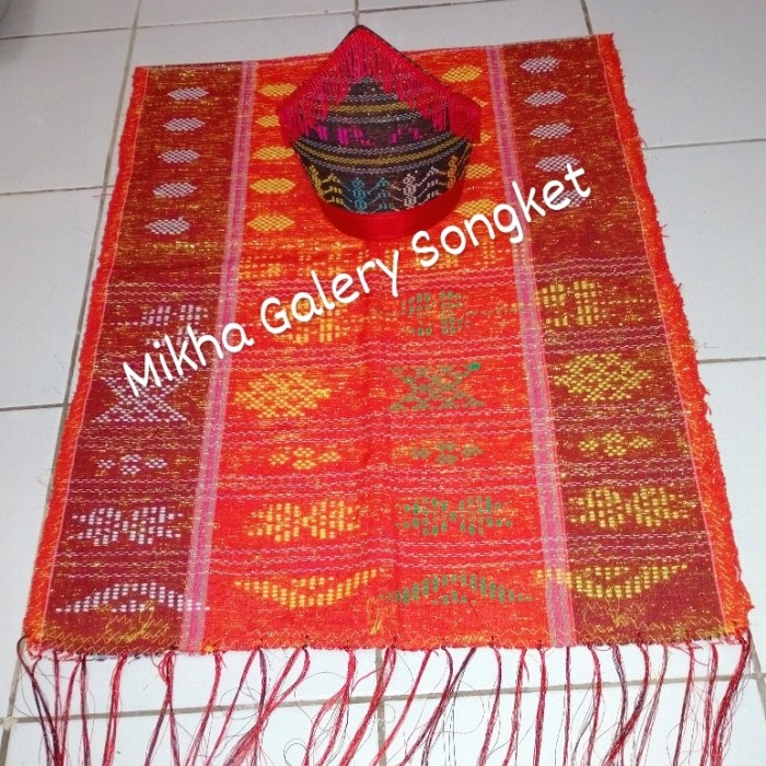 Terbaru Ulos Sadum Kecil +Topi Ulos Sadum Hitam