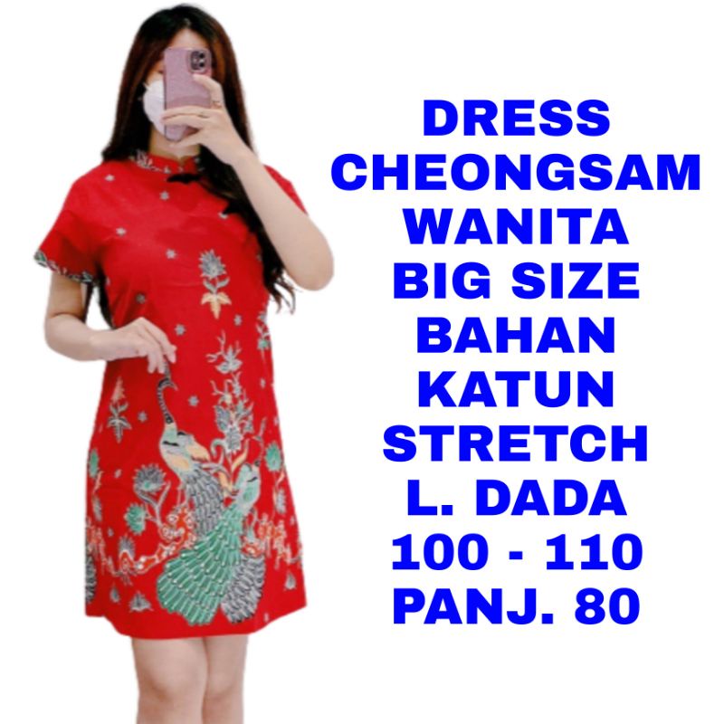 WK DRESS CHEONGSAM WANUTA JUMBO KANCING SHANGHAI BAJU IMLEK SINCIA BATIK PESTA