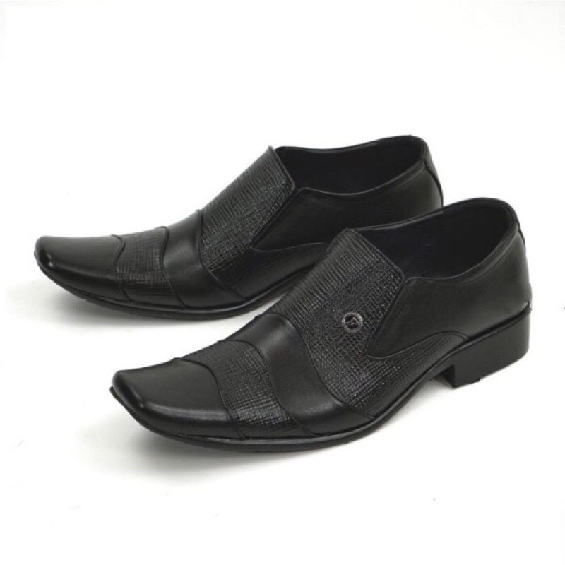 Big Size Sepatu Pantofel Pria Formal Kantor Lokal Kulit Asli HMF663