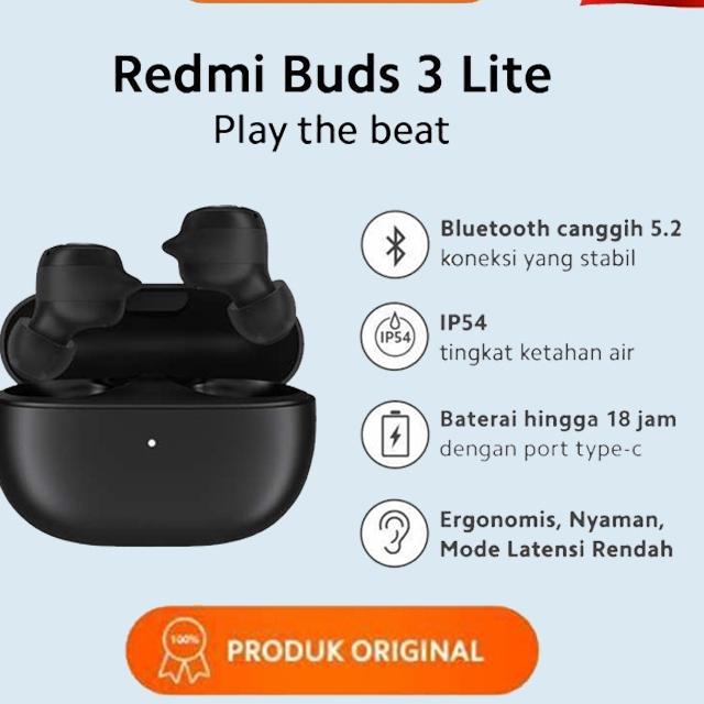 Terbaik Airdots Mi Redmi Buds 3 Lite True Wireless Bluetooth Airbuds Earphone Xiaomi ORI