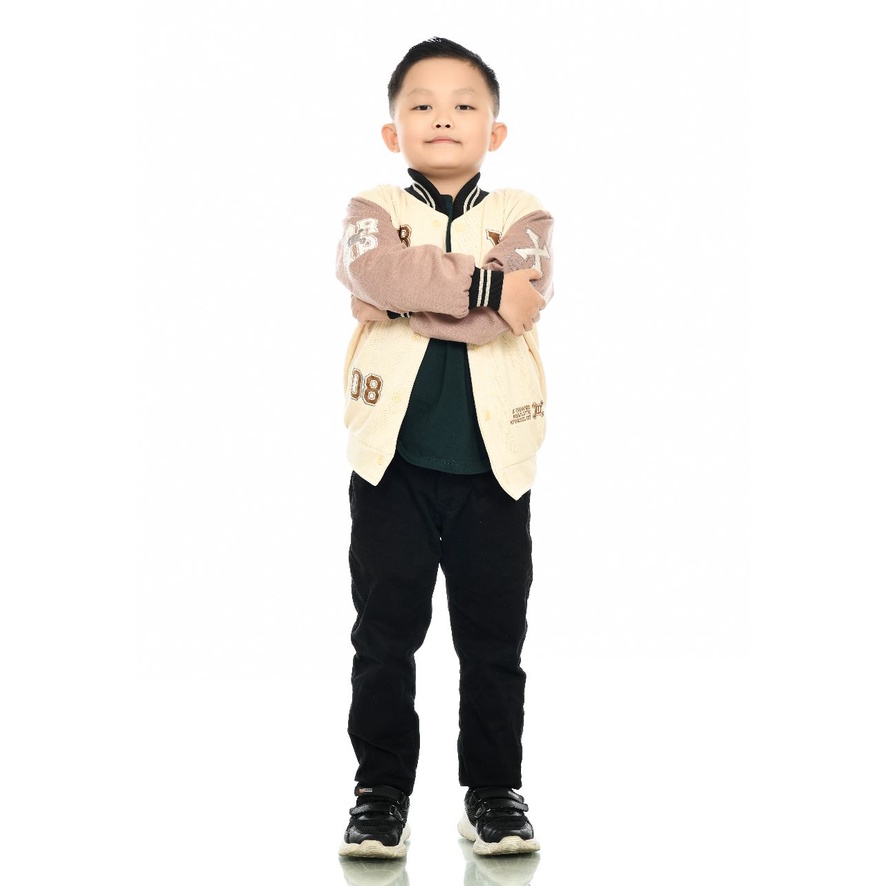 Dhozen Jaket Varsity Anak Dreamer Kids Krem 1-12 Tahun