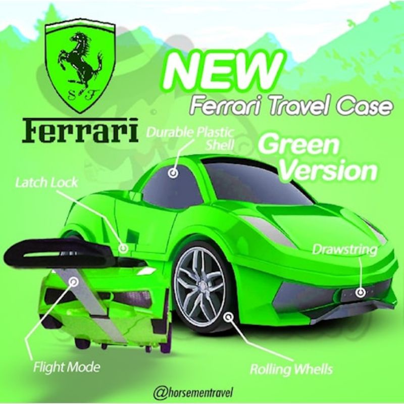 PROMO Hm1005 Koper Anak Ferrari Remote Travel Trolly Troli Tas