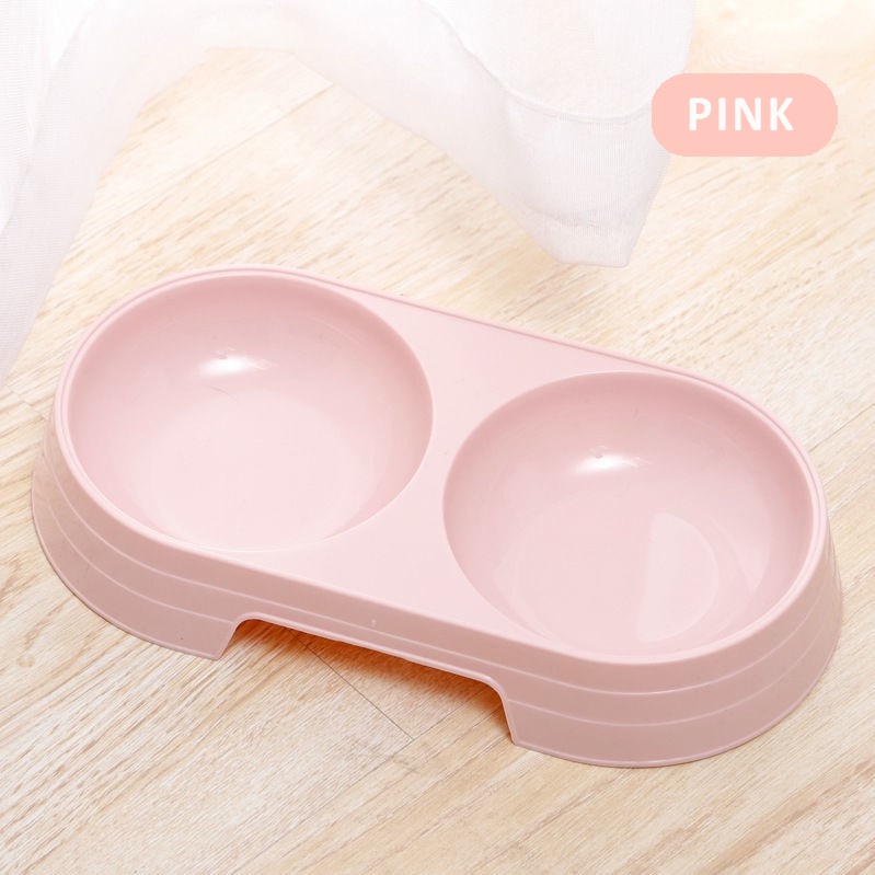 Mangkuk Double Hewan Peliharaan Anti Licin Anti Semut 2 In 1 Kotak Makanan Kucing Anjing Aksesoris  Peliharaan Pet Feeder Plate