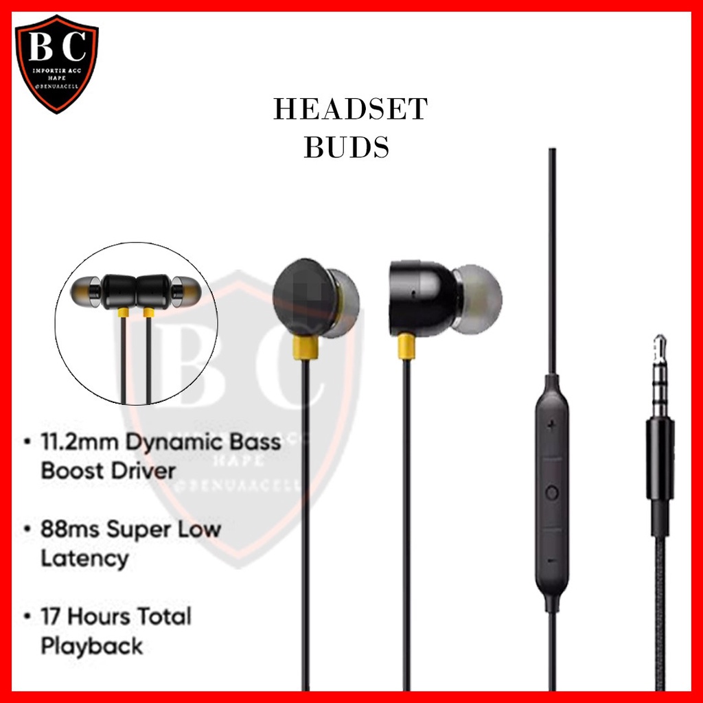 HEADSET RLM BUDS - HANDSFREE JACK AUDIO 3.5MM - EARPHONE RLM BUDS SUPER BASS