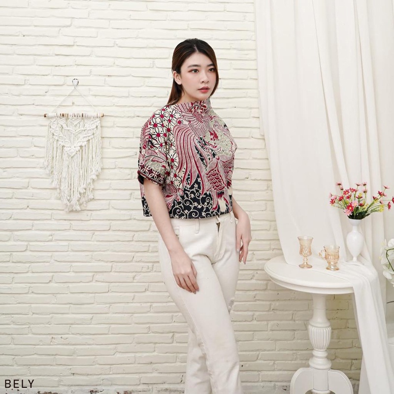 Evercloth Bely Top Blouse Wanita Atasan Wanita Blouse Batik Wanita / VOLIN 142 MIX