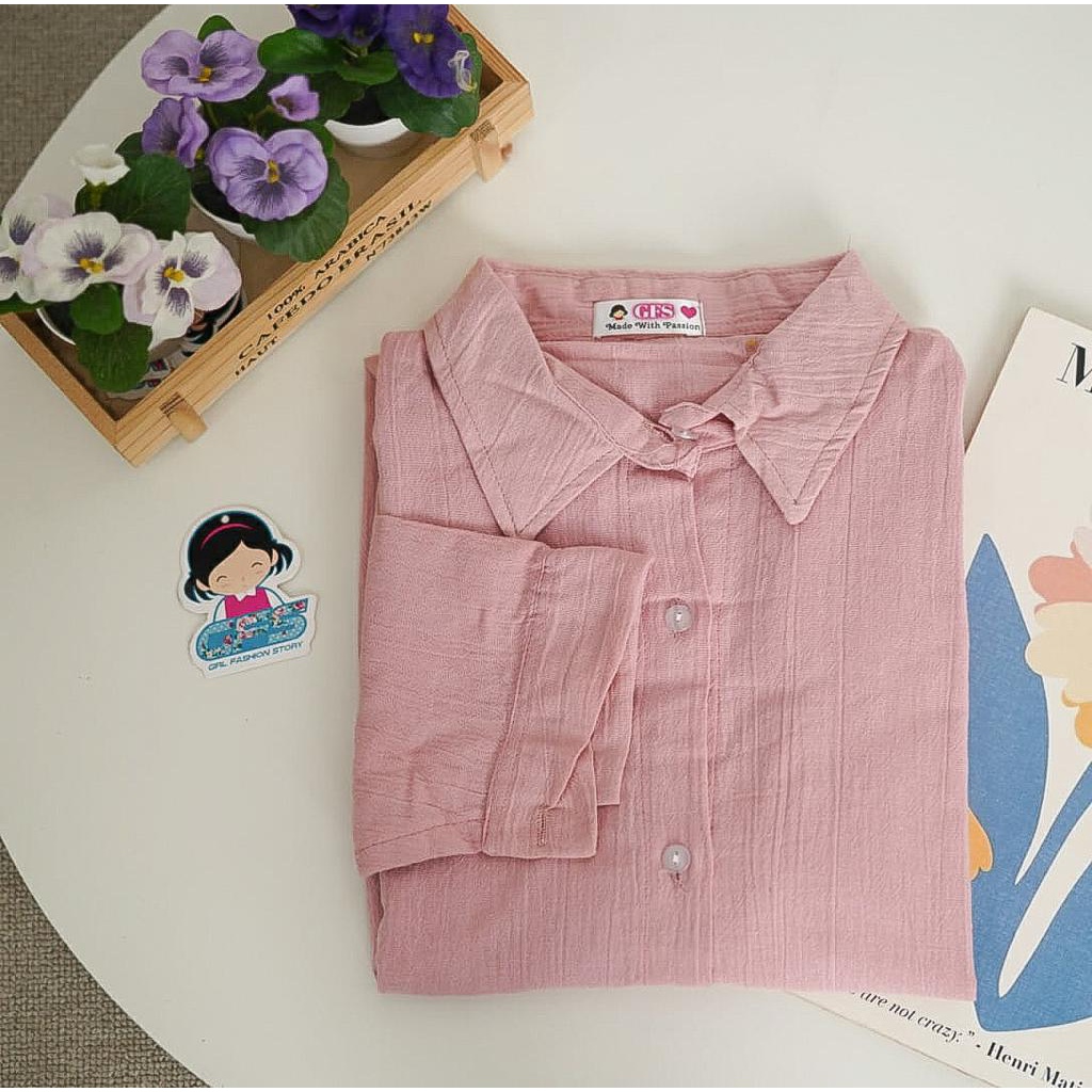 GFS ⭐️ PREMIUM QUALITY ⭐️ Eunbin krinka crinkle linen shirt