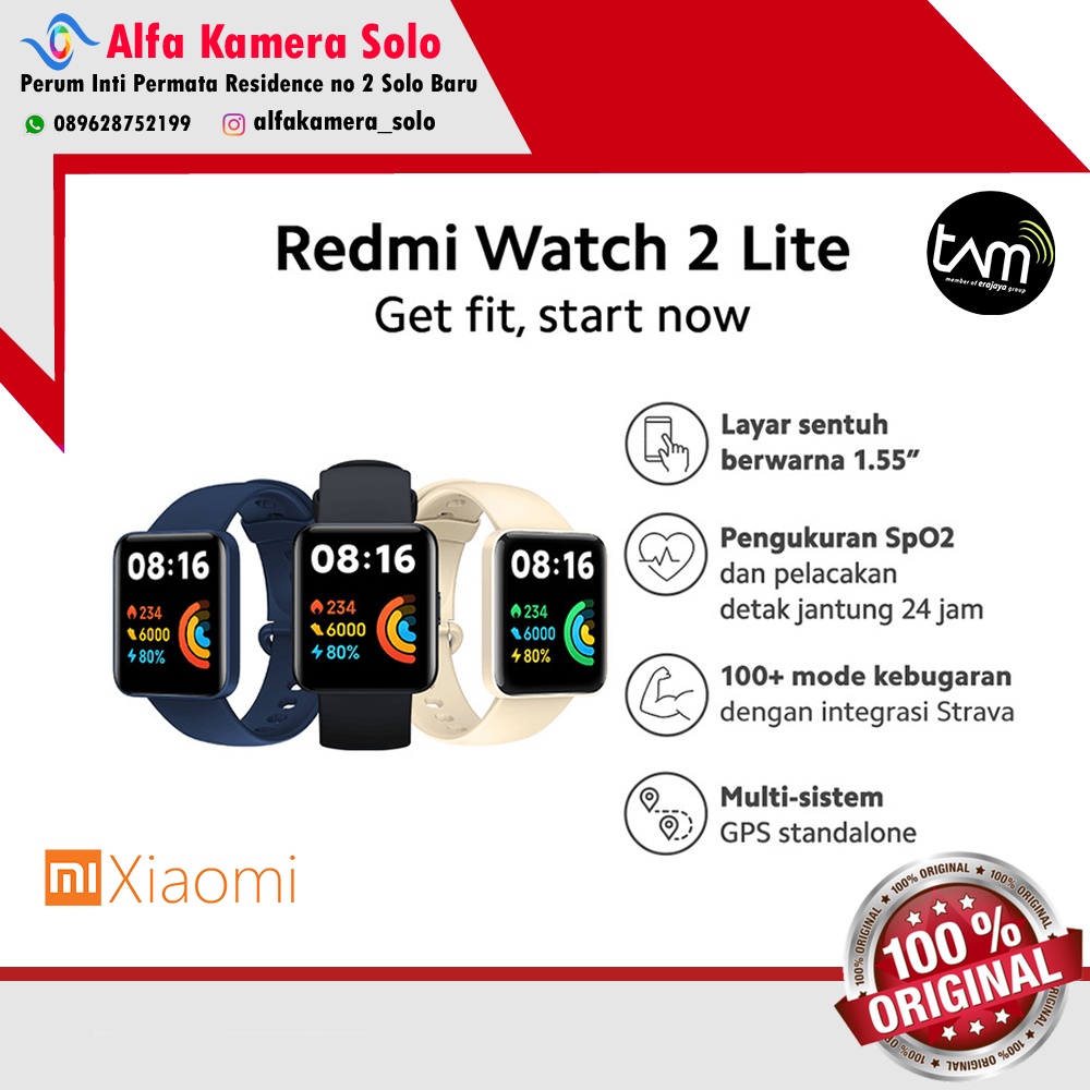Xiaomi Mi Watch Lite 2 / Miwatch Lite 2 SmartWatch Garansi Resmi TAM