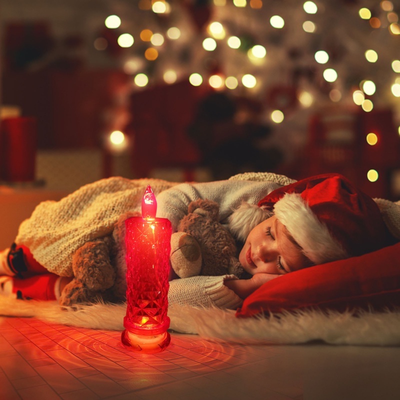 Flameless Candle LED Lighting Rose Projection Candle Lamp Kamar Dinner Suasana Props Romantis Kristal Lampu Refraktif Hari Valentine Dekorasi Pesta Pernikahan