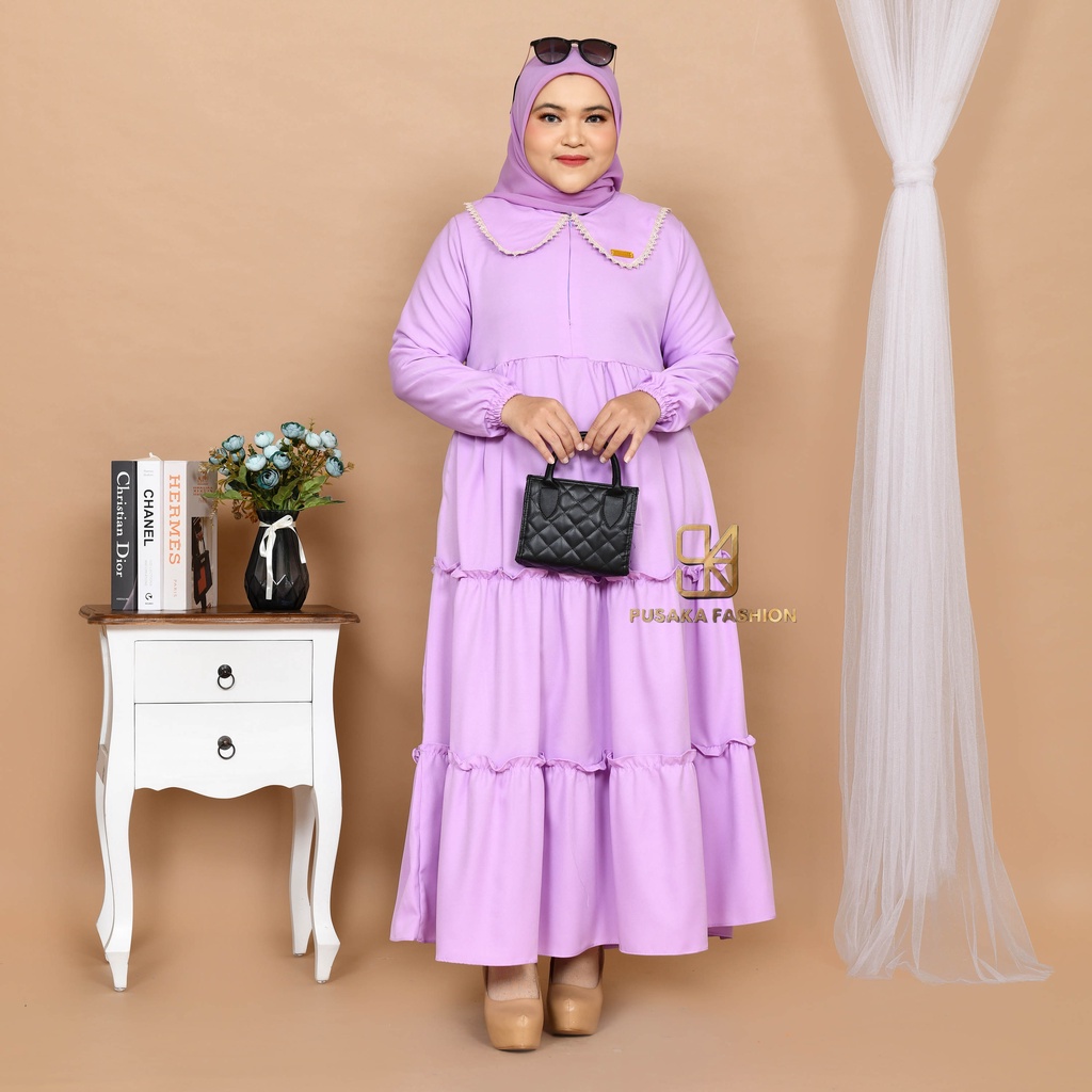 BELA MAXY Gamis perempuan dewasa jumbo pakaian muslim wanita bigsize muat sampai 80kg+ ada size fashion muslimah terbaru long dress kekinian modern murahberkualitas warna putih hitam merah bata hijau army lilac kuning lemon mustard broken white dusty moca