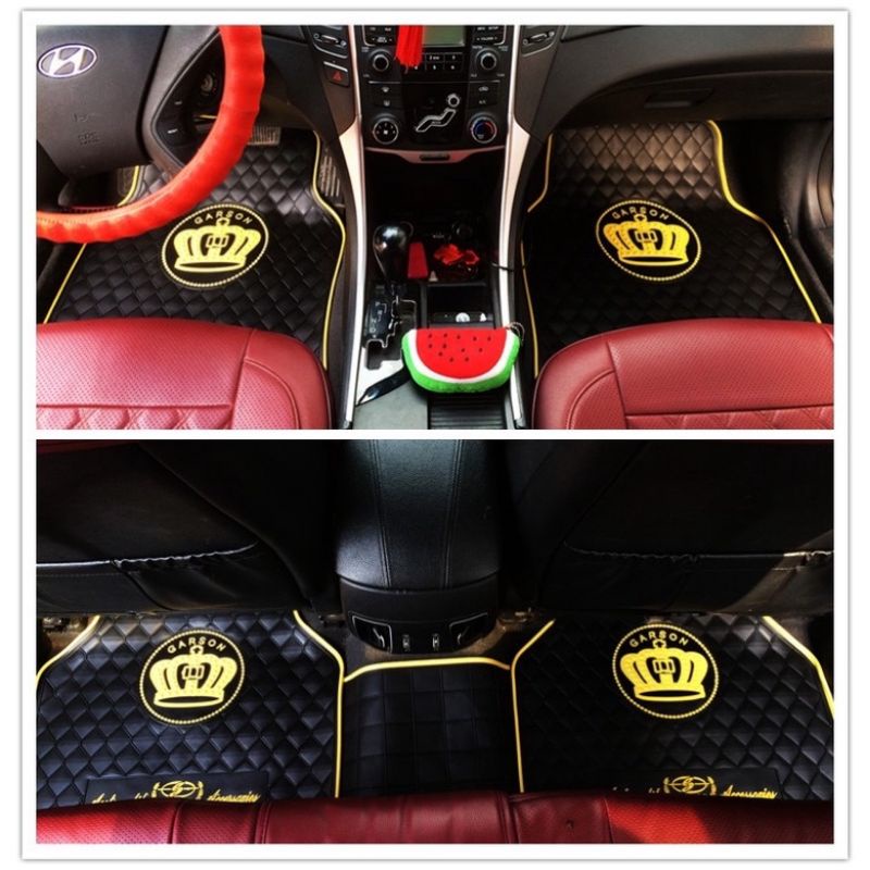 0KARPET MAHKOTA // Karpet karet mobil crown dad karpet karet mobil universal motif Dad mahkota crown putih dasar hitam severine.id