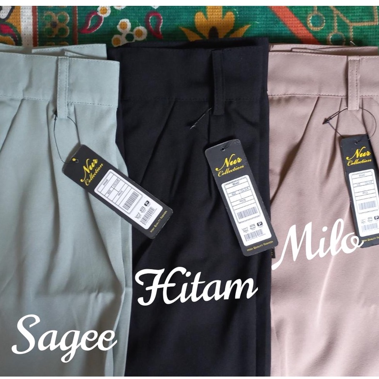 kulot higwaist celana anti kusut-loose pants trousers wanita-celana model korea