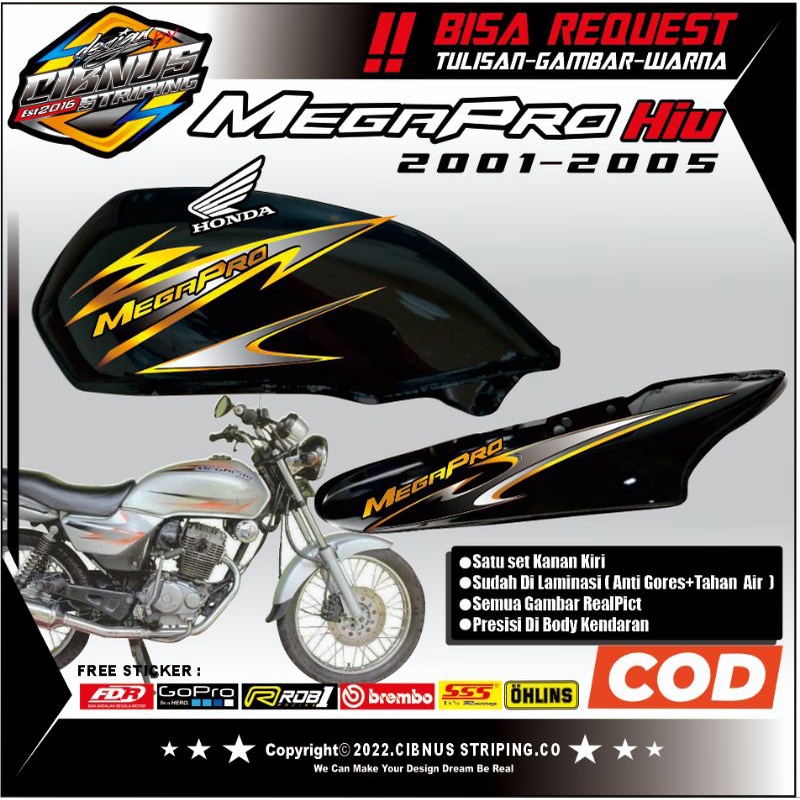 Striping Megapro Hiu ,Stiker Megapro OLD