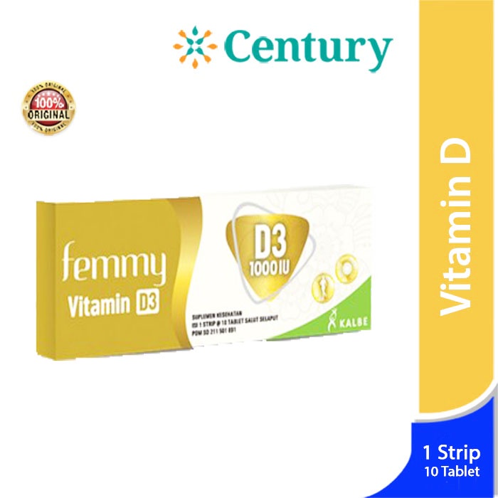 Jual Femmy Vitamin D3 1 Strip isi 10 Tablet/Vitamin D/Suplemen Tulang