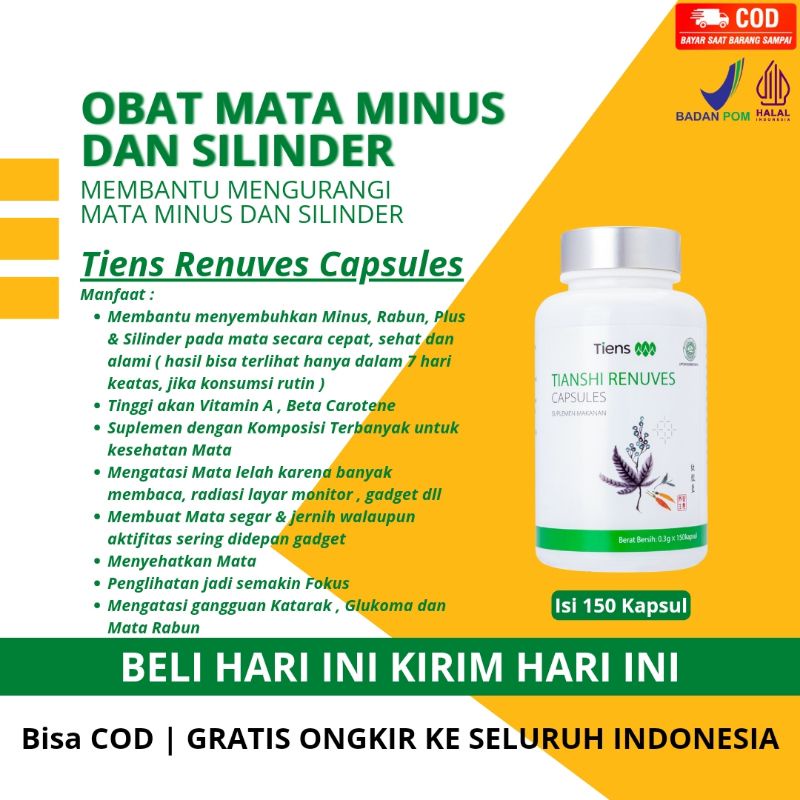 Tiens Renuves Nutrisi Mata Minus Silinder | Obat Asma dan Paru-paru | Obat Sesak Nafas