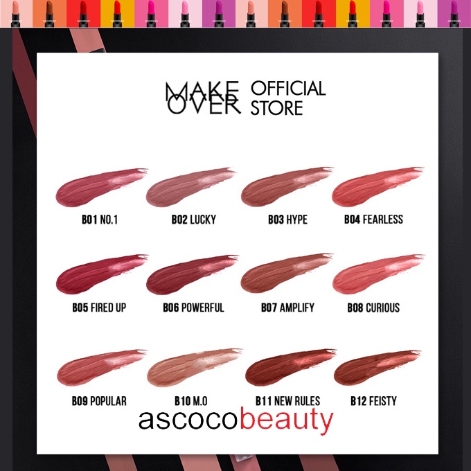 MAKE OVER Powerstay Transferproof Matte Lip Cream Liquid Lipstick Lipstik Cair Makeover ✰ ascocobeauty ✰