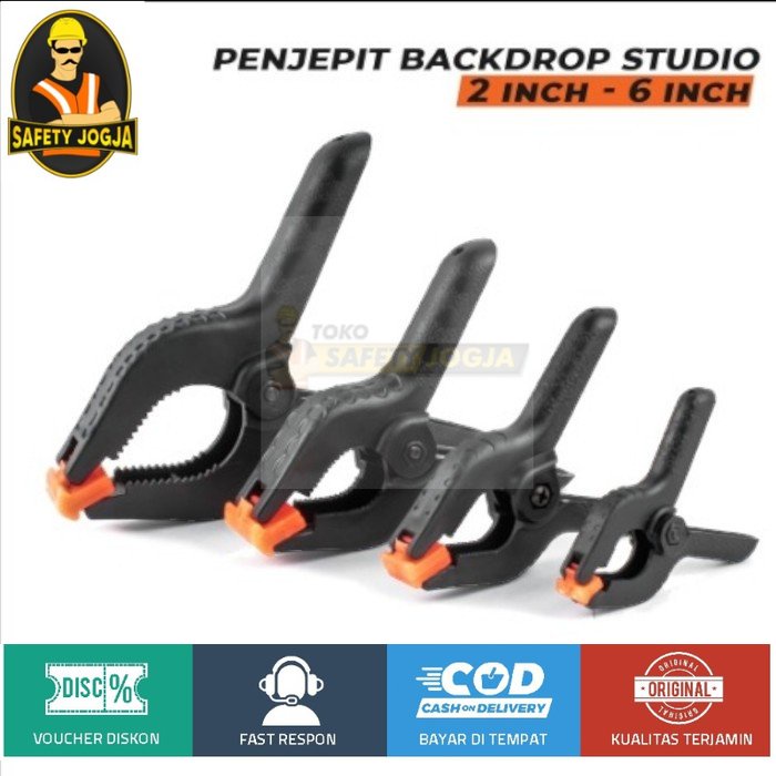 klip kayu clip penjepit Backdrop Clamp Studio Fotografi 2-9 Inch