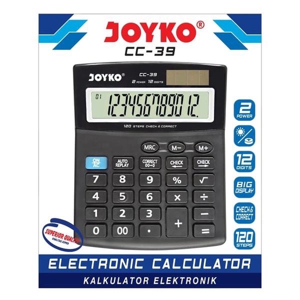 

HEMAT Joyko Kalkulator Elektronik CC-39 Check Correct - 12 Digits