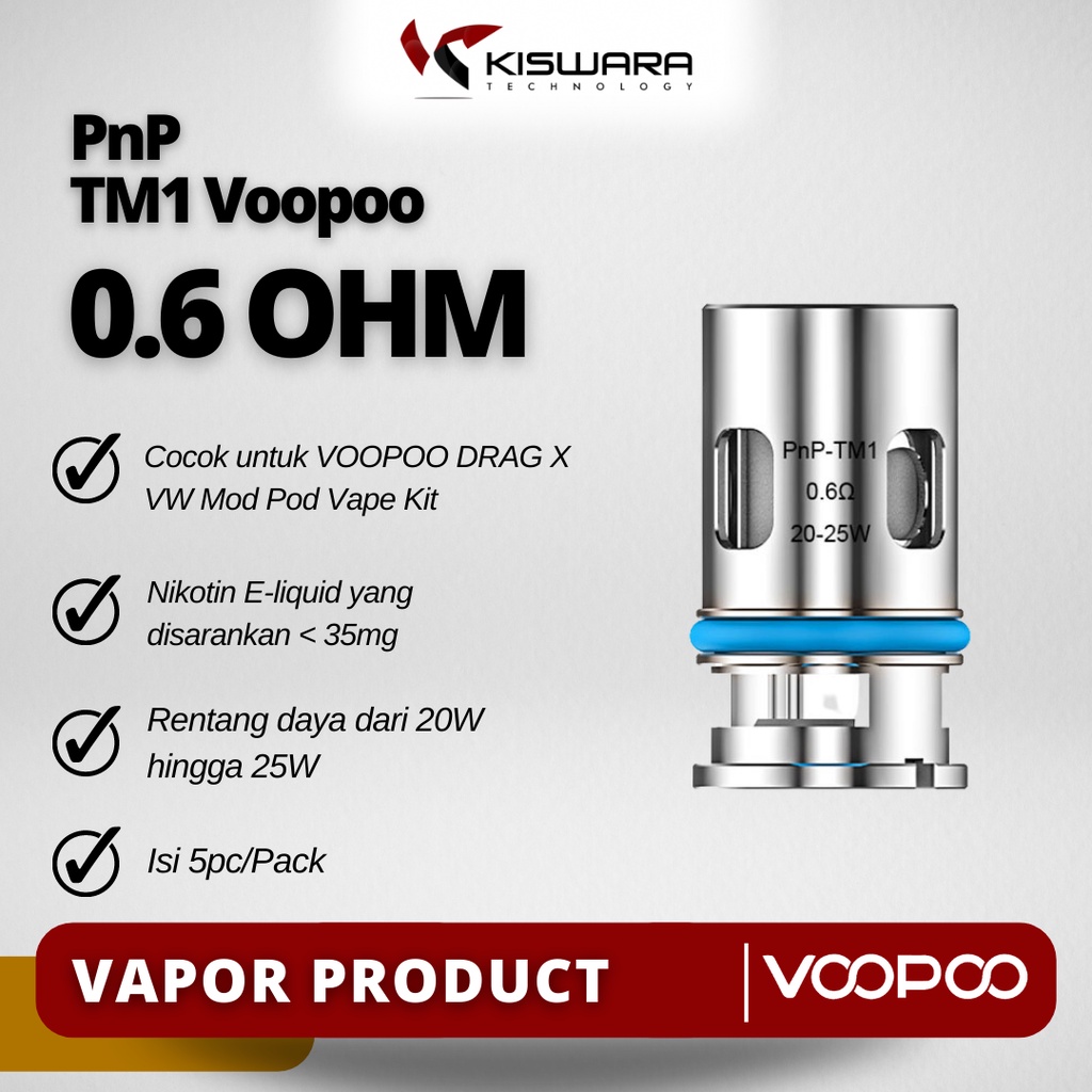 Voopoo PnP-TM1 0.6 Ohm Coil Head PACK 5 PCS