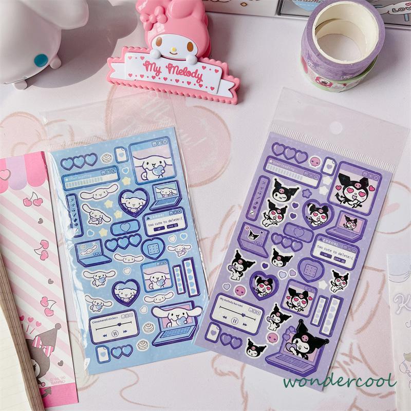 stiker sanrio lucu kuromi steve sparkling cinnamoroll stikers jurnal toploader deco material sticker-Won