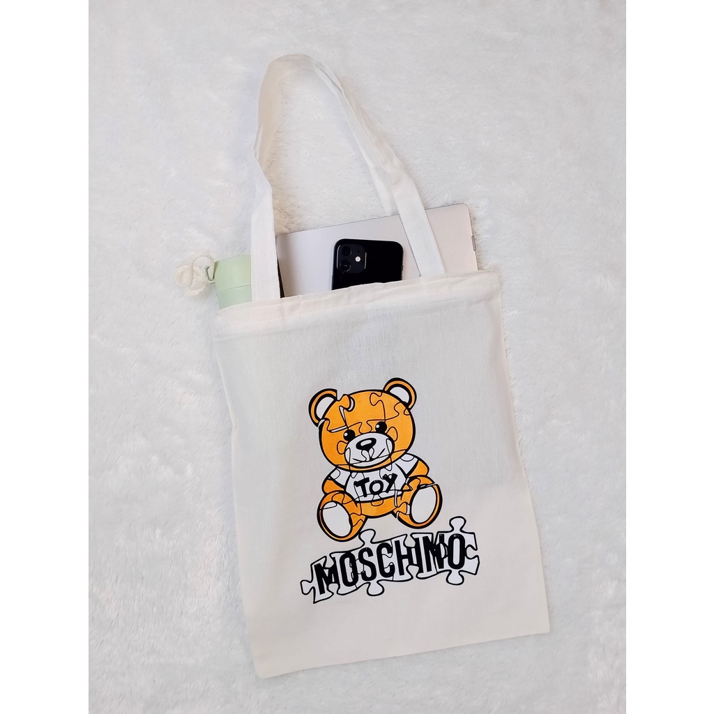 Totebag Tas Tote Moschino Bear Tote bag premium Totebag zipper totebag velcro Termurah