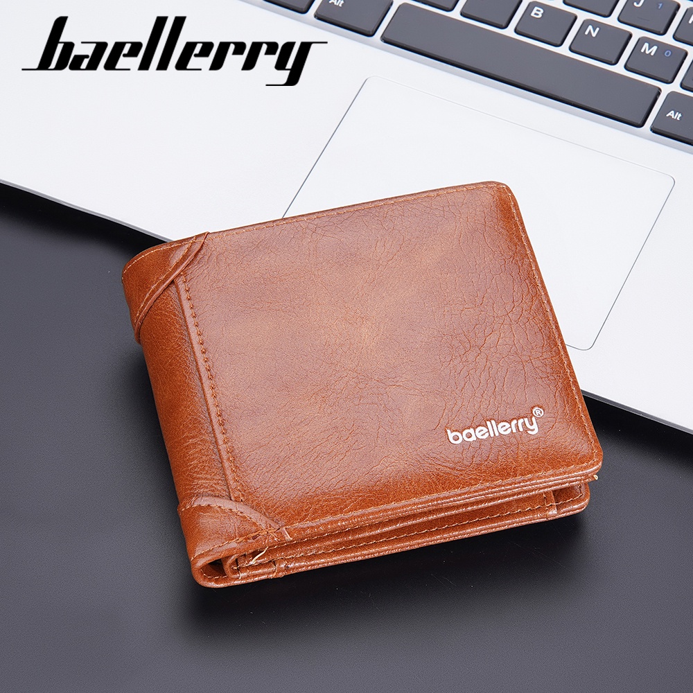 BAELLERRY D9321 Dompet Pria Lipat Bahan Kulit PU Leather Premium WATCHKITE WKOS