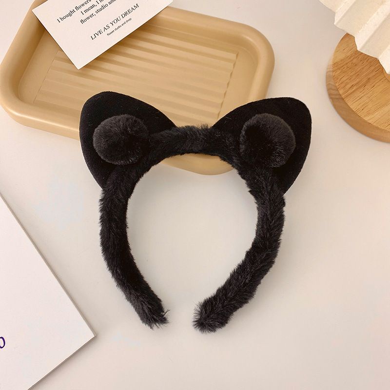 BD065 BANDO FASHION KOREA TELINGA KUCING BULU POMPOM/ fashion KOREA BANDO