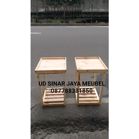 Meja / Rak dispenser kayu jati belanda