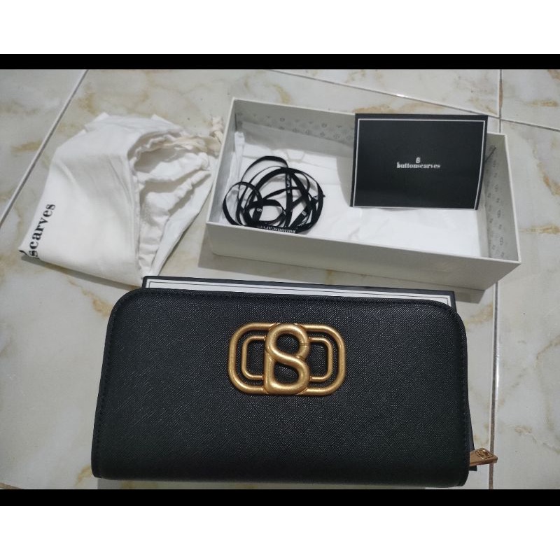 BRIANA ZIPPER WALLET BUTTONSCARVES SIZE REGULER/DOMPET PANJANG (PL 1x pake cm 2 jam)