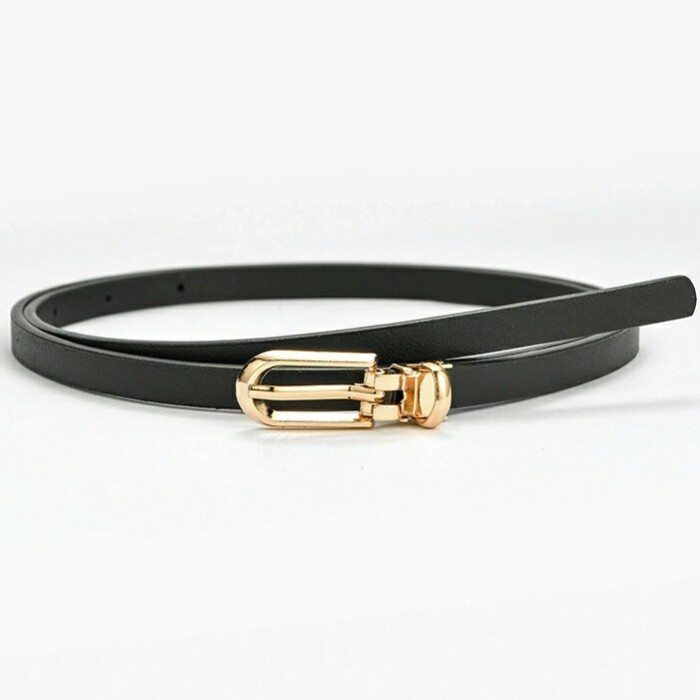 Ikat Pinggang Wanita Ikat Pinggang Wanita Pl. Jarum 1.2cm Gesper Cewek Korea Style - Hitam(J8V0) Ika