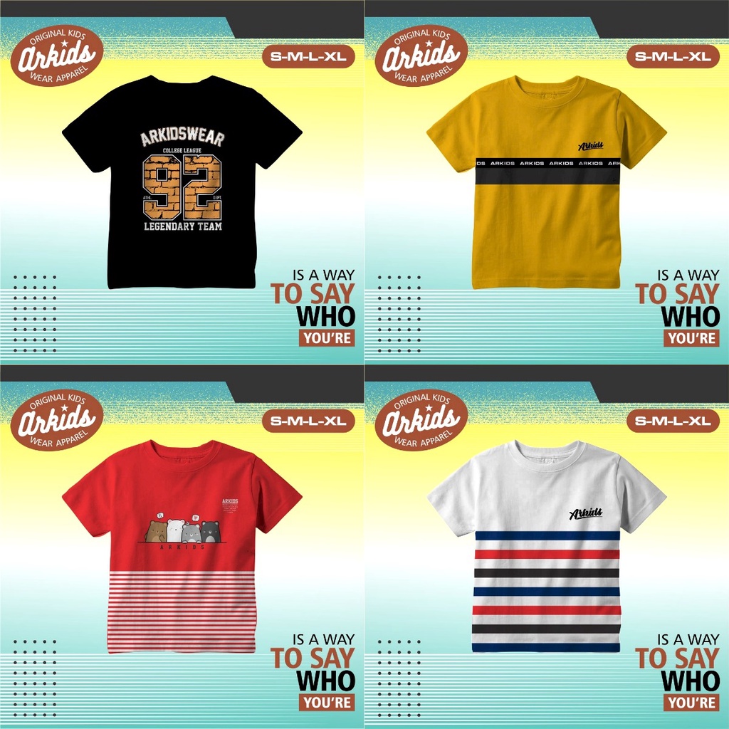 ARKIDS KAOS / KAOS ANAK PREMIUM / KAOS DISTRO USIA 1-7 TAHUN/ ATASAN KAOS ANAK