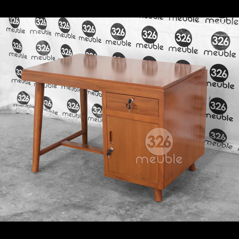 Meja Belajar Retro Jati - Meja Kerja Vintage Mebel Jepara