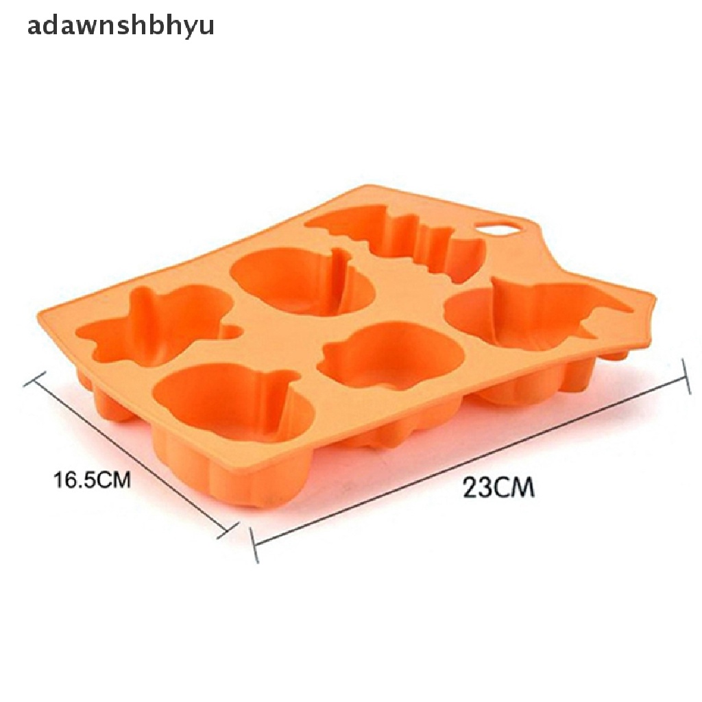 Adawnshbhyu Cetakan Kue Labu Liburan Halloween 6rongga Pumpkin Ghost Bentuk Kelelawar Mold ID