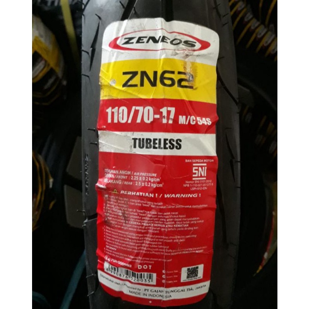 Ban Luar 110/70-17 zeneos zn62 TL 110 ring 17