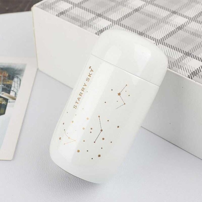XINBAKE Gelas Botol Tumbler Kopi Teh Stainless Steel 200ml - Putih