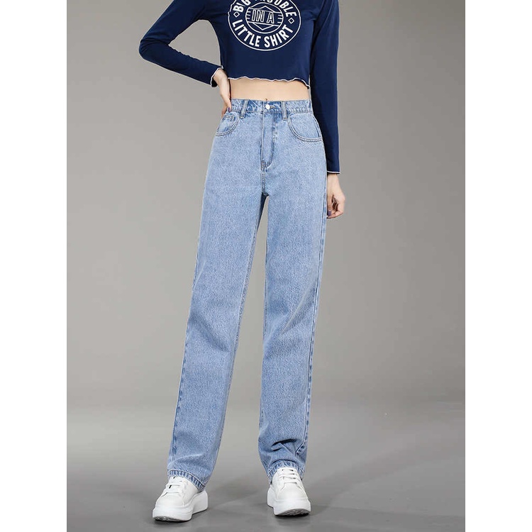 Pinggang Karet Highwaist Loose Celana Jeans Wantia Impor