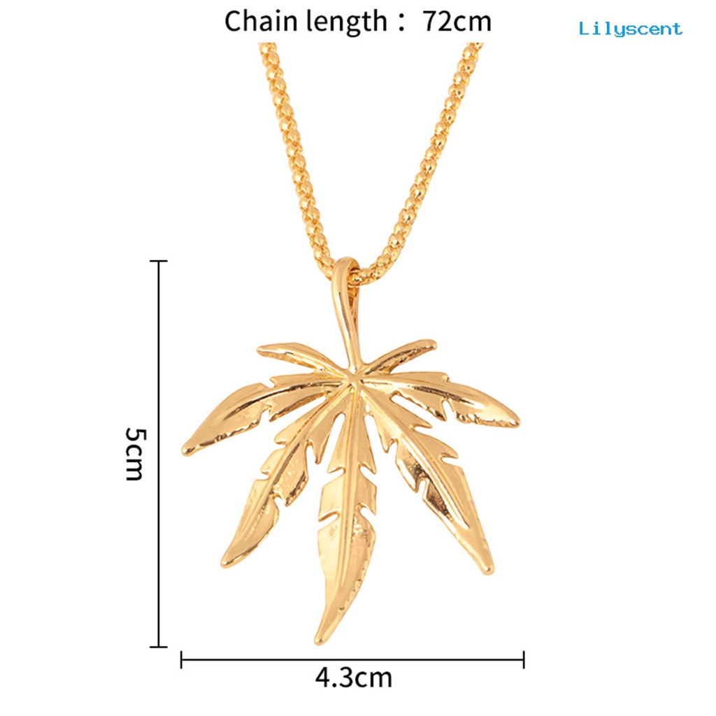 [LS]Chain Liontin Daun Maple Pengerjaan Halus Aksesori Wanita Fashion Perhiasan Kalung Untuk Kehidupan Sehari-Hari