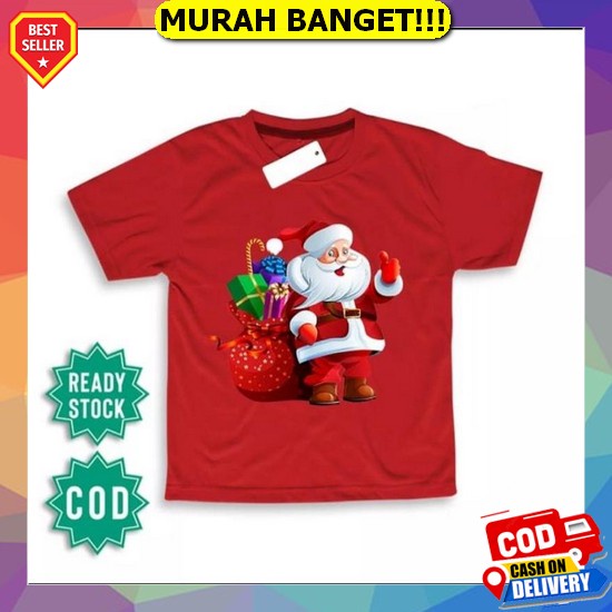 Kaos Anak Natal Merry Christmas Custom Baju Natalan Anak Sekolah Minggu ((Kjy))Baju Natal Meery Chri