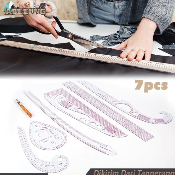 

[BISA COD] Isi 7 Penggaris Pola Jahit Set Multi Function Sewing Rulers