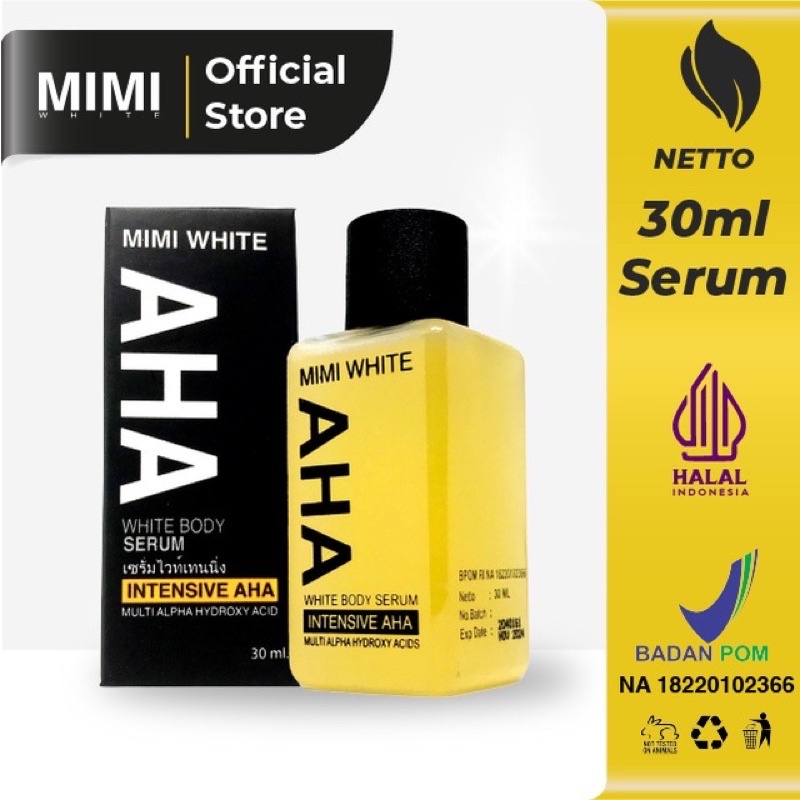 Mimi White AHA White Body Serum 30ML BPOM Serum Aha Untuk Mencerahkan Badan Area Hitam