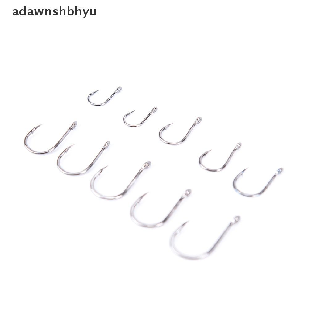 Adawnshbhyu 100Pcs/lot Kait Pancing Baja Karbon Umpan Berduri Kail Pancing Stainless Steel  Id