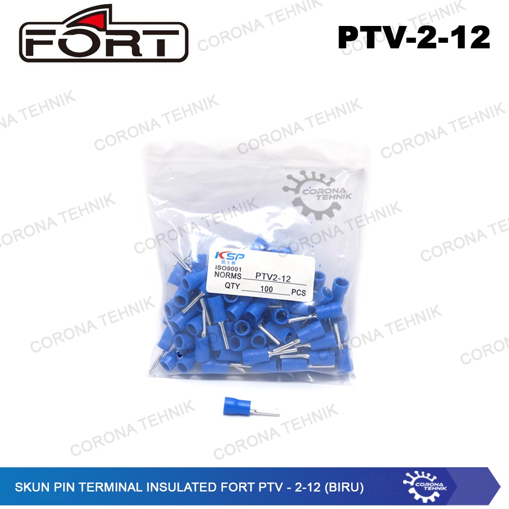 PTV - 2-12 - Skun Pin Terminal Insulated Fort