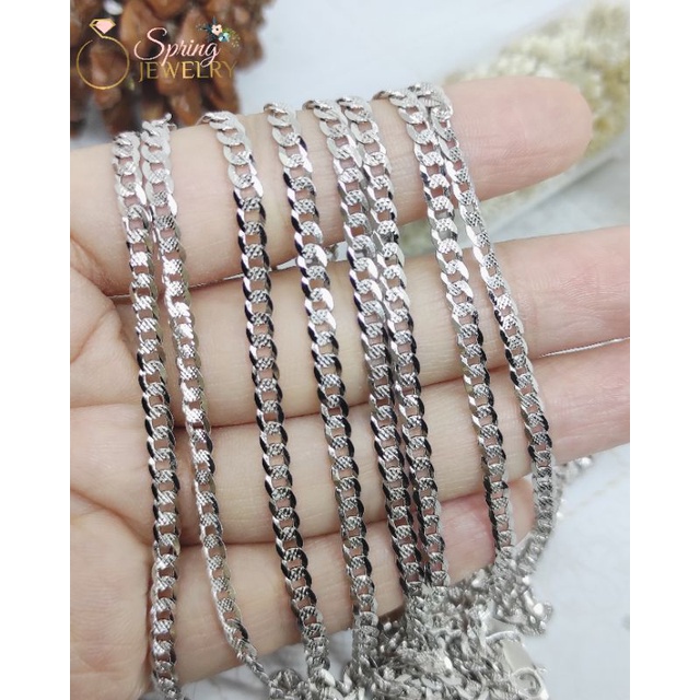 Kalung Perak Pria Sisik Naga Ukir Silver 925 Asli Lapis Emas Putih