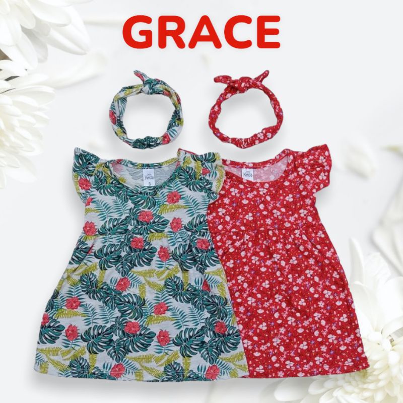 3 bln - 18 bln GRACE DRESS GRATIS BANDO baby dress baby little koda baju bayi